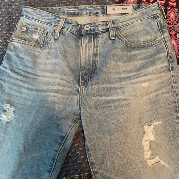 AG-ED denim The Isabelle high rise straight crop distressed light wash j… - Picture 2 of 13